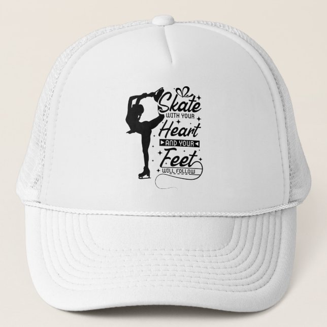 Heart Figure Skating Trucker Hat (Front)