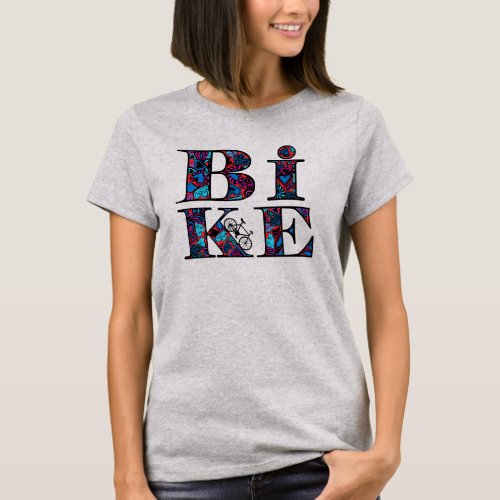 Heart Filled Bike Text T_Shirt