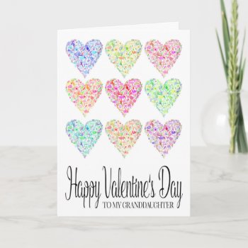 Heart Filled Happy Valentine's Day Granddaughter Card by Be_My_Valentine at Zazzle