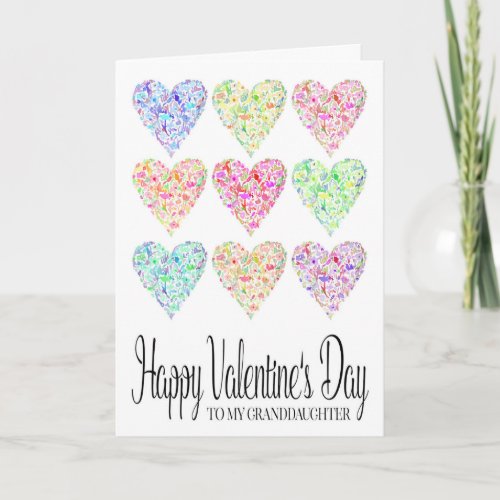 Heart Filled Happy Valentines Day Granddaughter Card