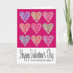 Heart Filled Happy Valentine&#39;s Day Granddaughter Card at Zazzle