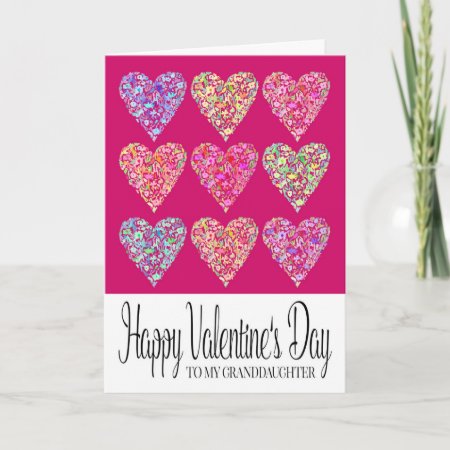 Heart Filled Happy Valentine's Day Granddaughter Card