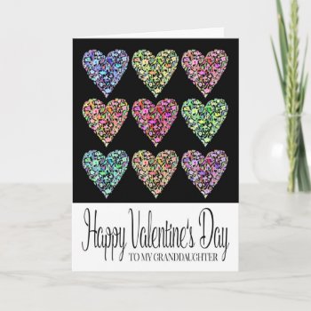 Heart Filled Happy Valentine's Day Granddaughter Card by Be_My_Valentine at Zazzle
