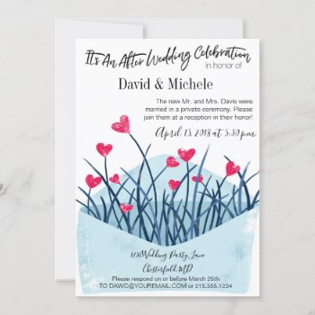 Heart Filled Invitation Post/after Wedding Party by PetitePaperie at Zazzle