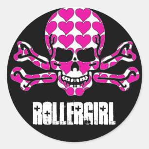 heart-filled skull classic round sticker