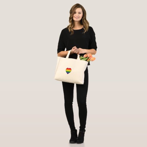 Heart filled with Rainbow Colors Mini Tote Bag