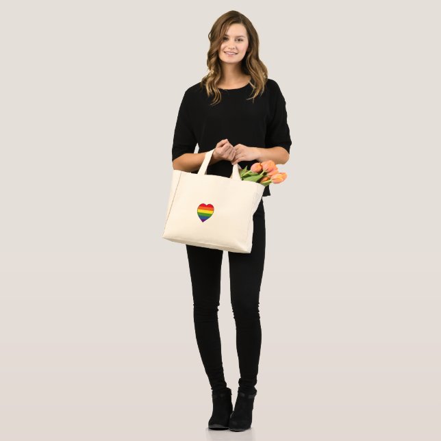 Heart filled with Rainbow Colors Mini Tote Bag (Front (Model))