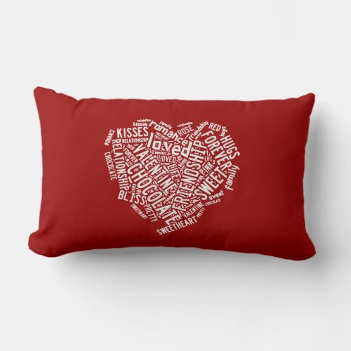 Heart Filled Words Lumbar Pillow