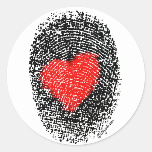 Heart Fingerprint Love Sticker