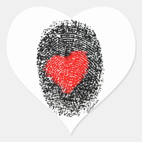 Heart Fingerprint Love Sticker Heart Shaped