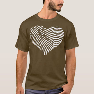 Heart Fingerprint White Love T-Shirt