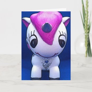 "heart Fire" Cute Pink Unicorn Birthday Card by SPKCreative at Zazzle