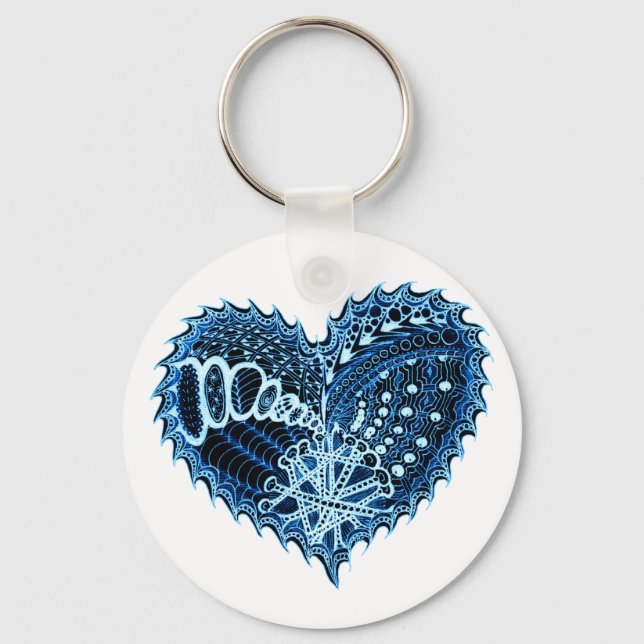 Heart Fire Doodle Keychain (Front)
