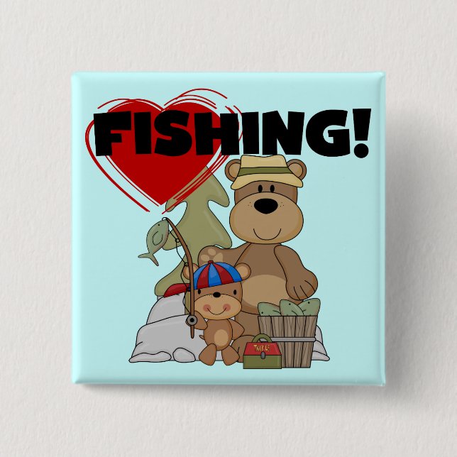 HEART Fishing Tshirts and Gifts Pinback Button (Front)