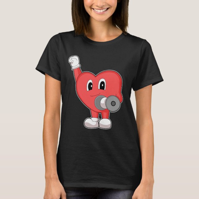 Heart Fitness Dumbbell Sports T-Shirt (Front)