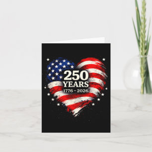 Heart Flag 250 Years of Freedom Design USA 1776 to Card
