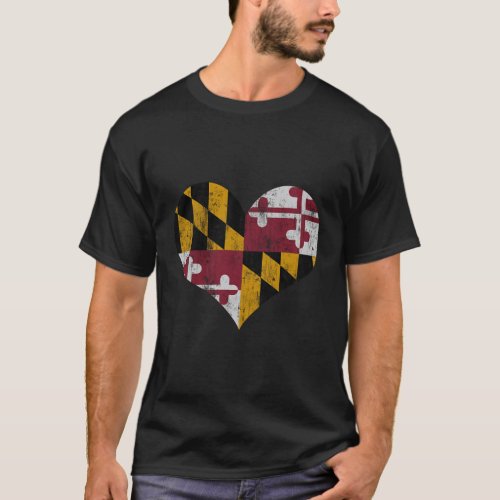 Heart Flag Of Maryland T_Shirt