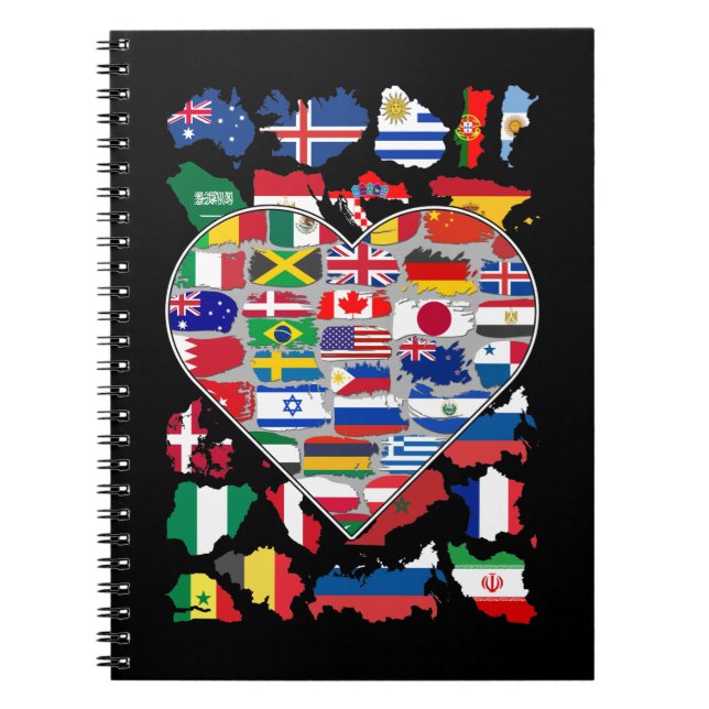 Heart Flags of the World Country Travelling Notebook (Front)
