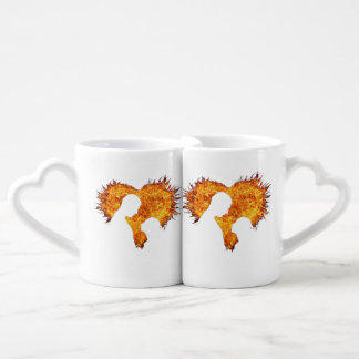 Heart & Flame Romantic lovers Mug Design
