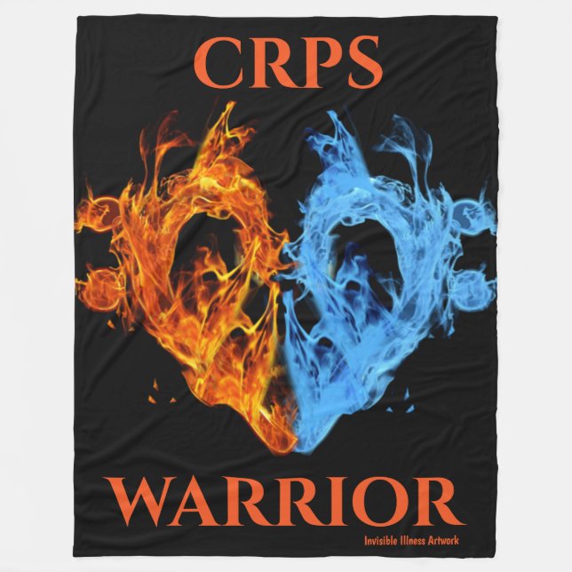 Heart/Flames...CRPS Fleece Blanket (Front)