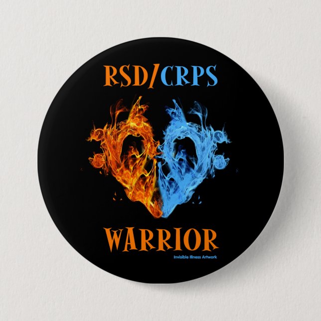Heart/Flames...RSD/CRPS Button (Front)