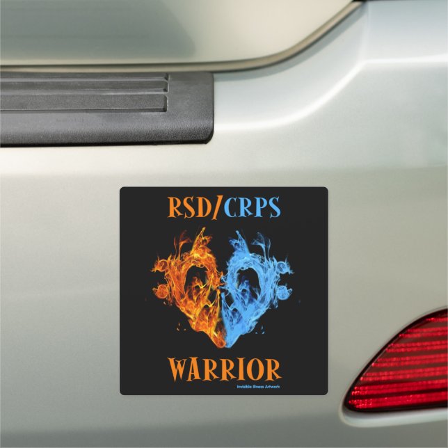 Heart/Flames...RSD/CRPS Car Magnet (In Situ)