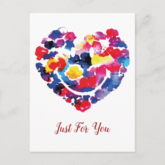 Heart Floral Emoji Happy Smiling Face Postcard (Front)