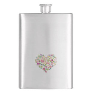 heart floral love wedding bachelor party flask