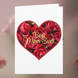 Heart Floral Modern Best Mom Ever Mothers Day Card