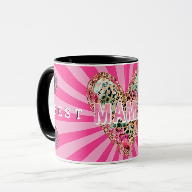 Heart Floral Mom Customize Mug (Front Left)