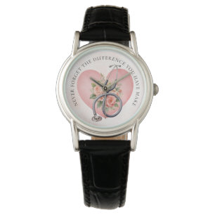 Heart Floral Stethoscope Nurse Colleague Gratitude Watch