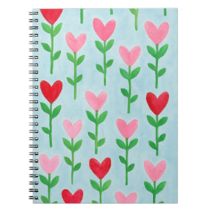 Heart Floral Watercolor Journal 