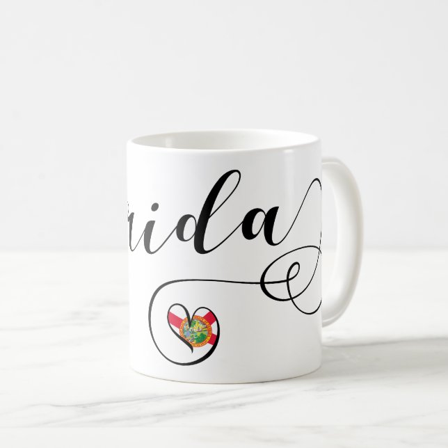 Heart Florida Mug, Floridian, Miami Coffee Mug (Front Right)