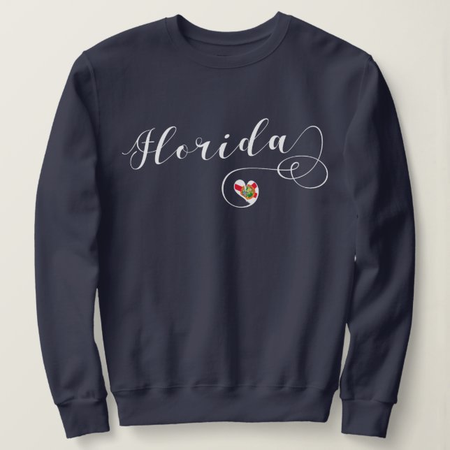 Heart Florida Sweatshirt, Floridian, Miami Sweatshirt (Design Front)