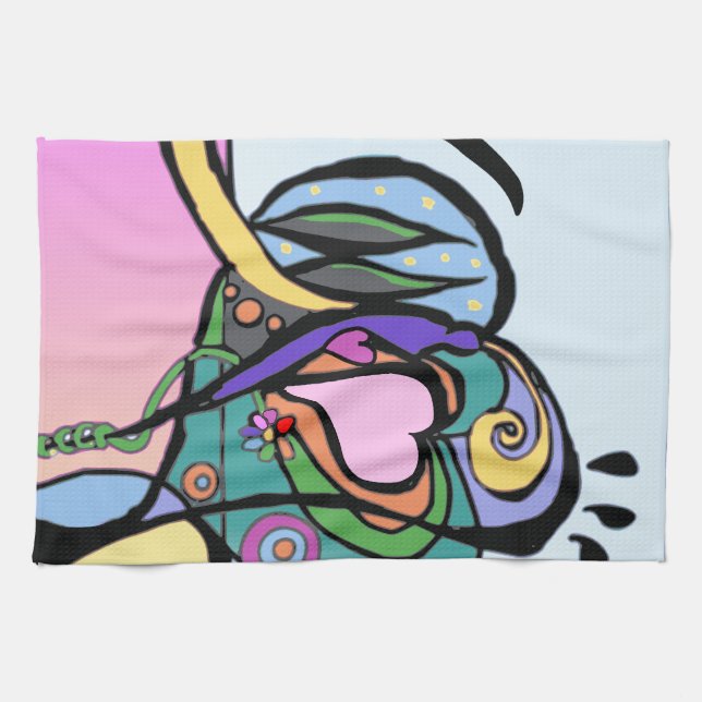 Heart flow Modern art Towel (Horizontal)