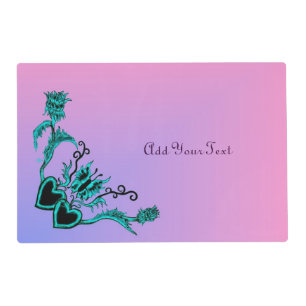 Heart Flower and Butterfly on Rainbow Pet Mat