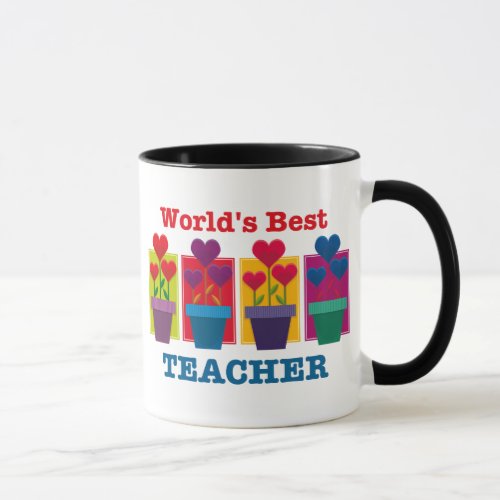 Heart Flower Best Teacher Mug