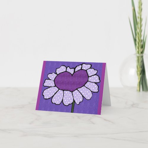 Heart flower blank note card