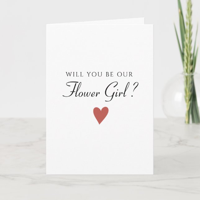Heart Flower Girl, Wedding Card (Front)