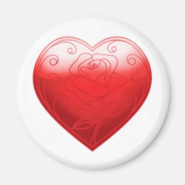 Heart Flower Magnet (Front)