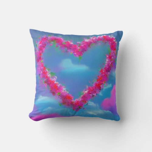 Heart Flower Wreath Pillow