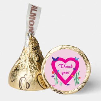 Heart Flowers Birds Thank You Hershey®'s Kisses®