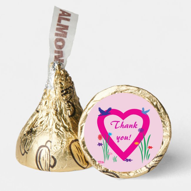 Heart Flowers Birds Thank You Hershey®'s Kisses®