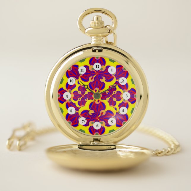 Heart Flowers (Classic Face) by Kenneth Yoncich Pocket Watch (Inside)