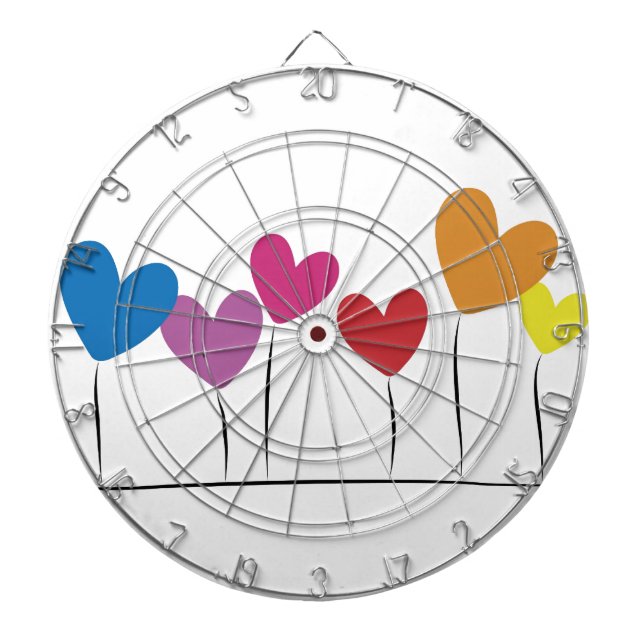 heart flowers dart board (Front)