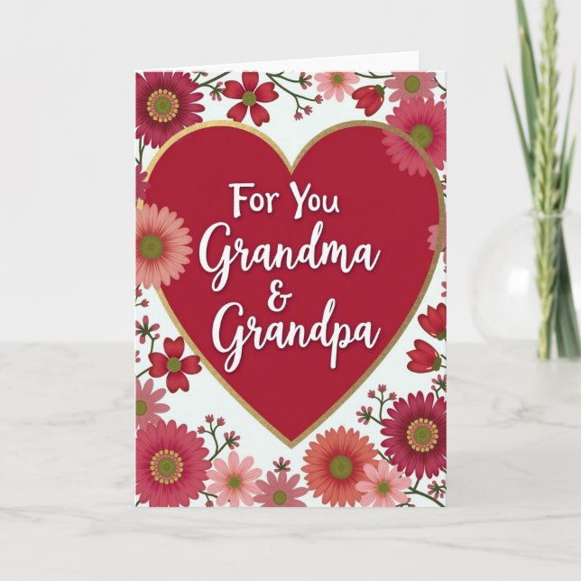 Heart Flowers For You Card (Front)