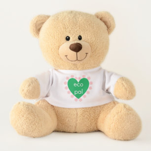 Heart Flowers & Green Heart Eco Pal Teddy Bear