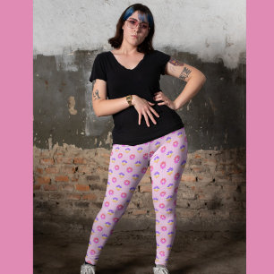 Heart Flowers Pattern Leggings