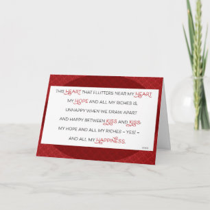 Heart Flutters Kiss Joyce Literary Valentine Holiday Card