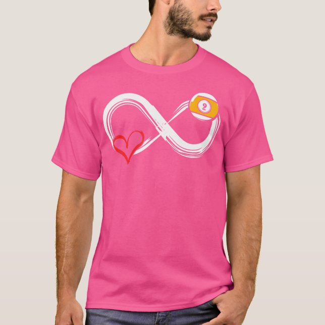 Heart For Billiard Snooker 8 Ball Pool Fan Billiar T-Shirt (Front)